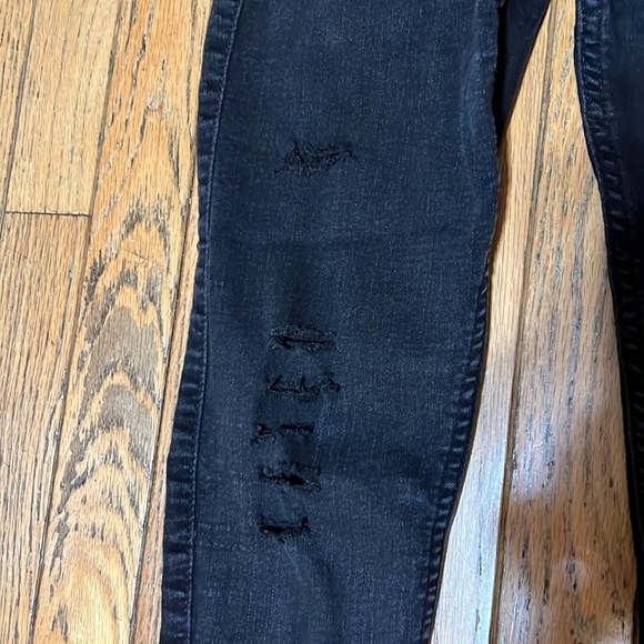 Hollister Destructed Super Skinny Black Stretch Jeans Jeggings 5R - Picture 4 of 13